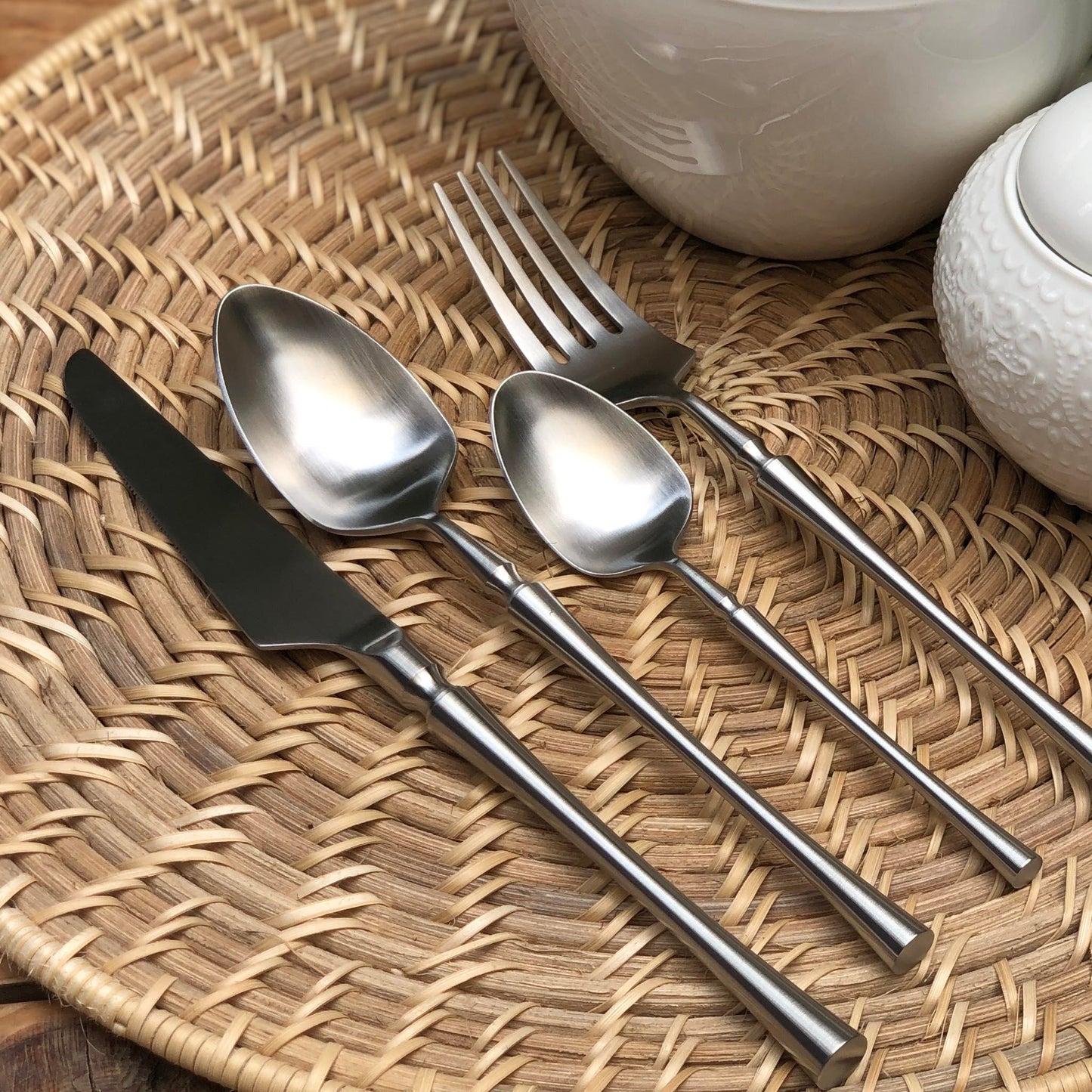 Claudette 4 pcs Matte Polish Cutlery Set ( Spoon, Fork, Knife & Teaspoon )
