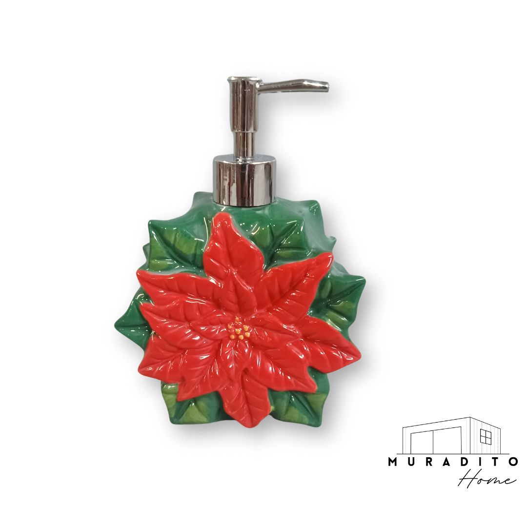 MURADITOHOME Poinsettia Soap Dispenser 500 ml