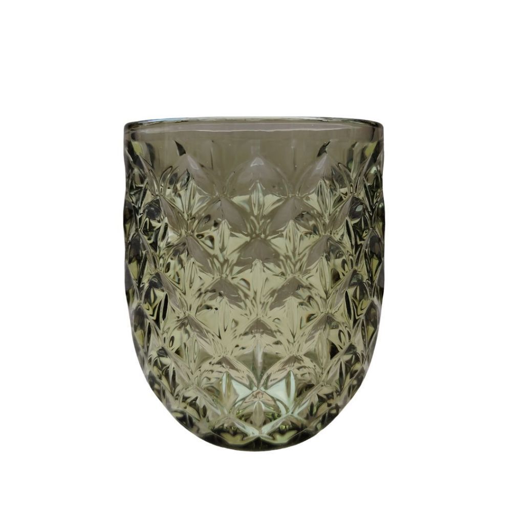 Muraditohome Neytiri Moss Glassware Collection | Premium Vintage Embossed Green Glass
