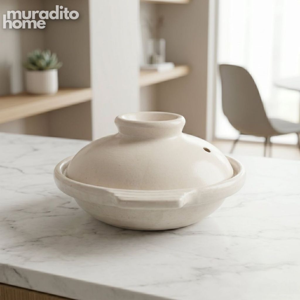 Muraditohome Aesthetic Ceramic Oval Lidded Casserole Dish Minimalist Cream Serving Pot with Lid