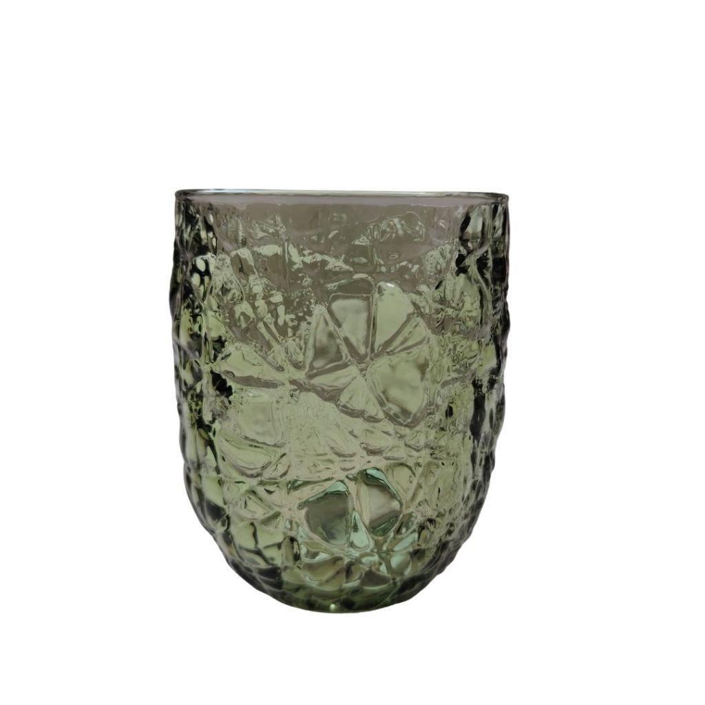 Muraditohome Azula Moss Glassware Collection | Premium Vintage Hammered Green Glass