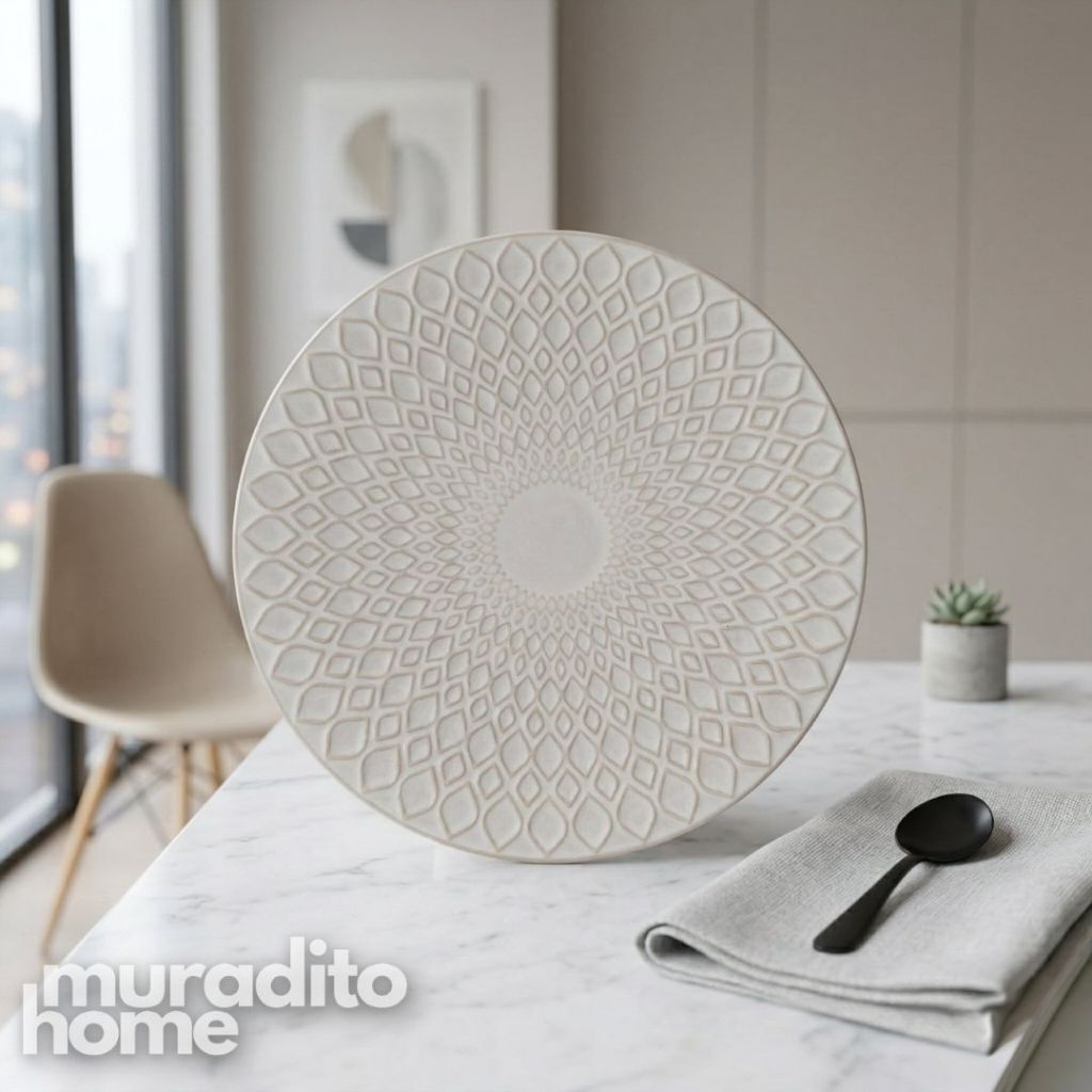 Muraditohome Amara Embossed Ceramic Dinnerware Collection