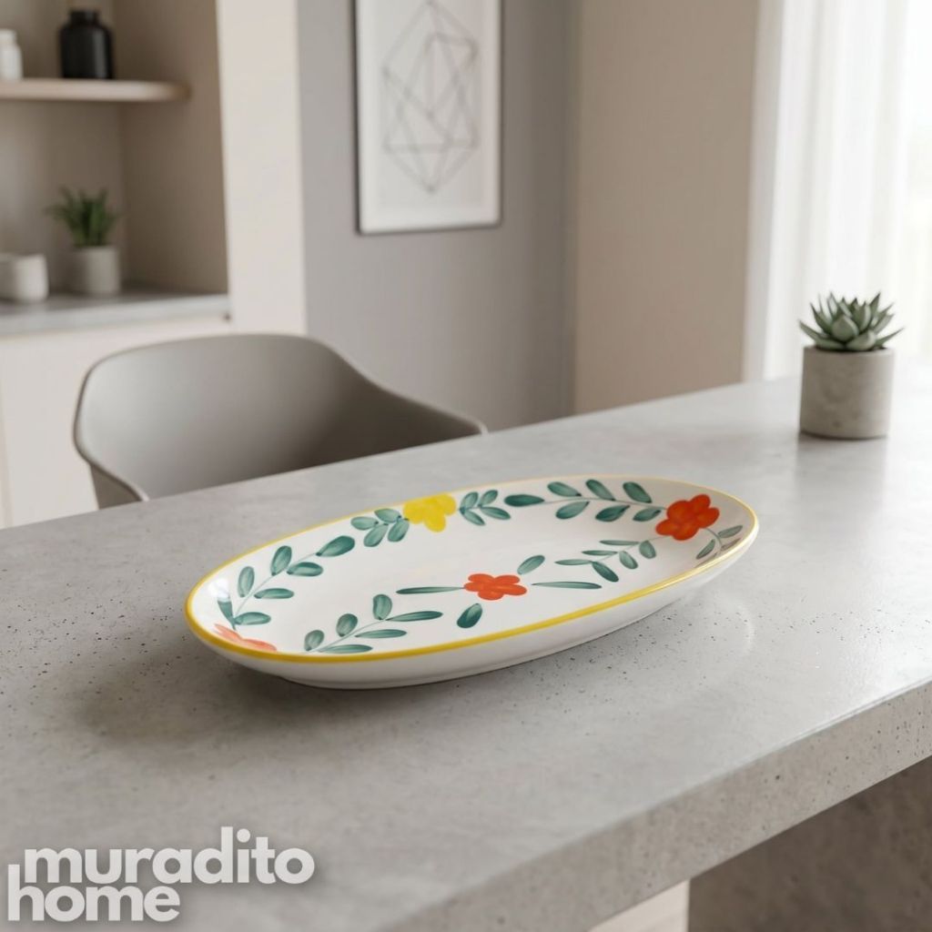 Muraditohome Maiwan Deco Ceramic Serving Dish 12x6 inches