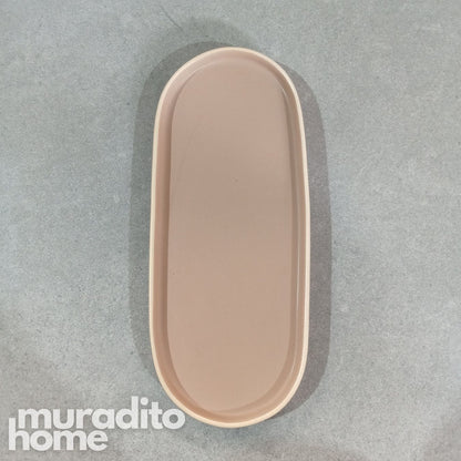 Ceramic 3 slots Dish Plate 12.75x4.5 inch and Dipping Sauce Tray 11x4.75 inch