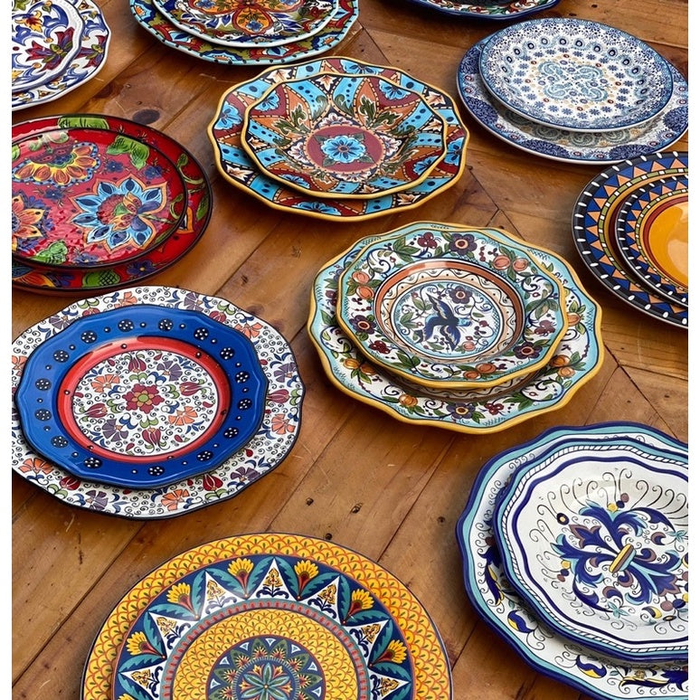 RESTOCKED!!!! Moroccan CERAMIC PLATE SET (11” & 8.5”) (10” & 8”) TABLEWARE PLATES Plato dinnerware