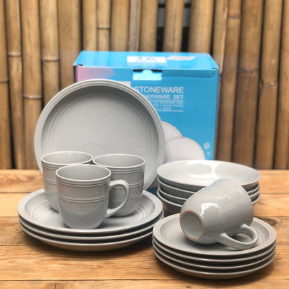 Logan 16pcs Set Stoneware(4pcs Dinner 10.5inch,4pcs Salad 8inch,4pcs Bowl 8x2inch and 4pcsMug460 ml)