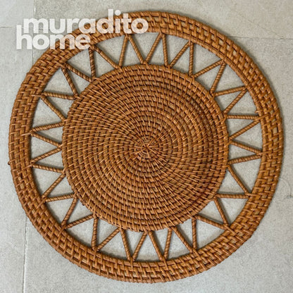 MURADITOHOME Luntian, Marikit & Tala  Local Rattan Placemats 13 inches Native