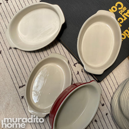 MURADITOHOME Kasure Ceramic Oval Baking Dish Collection