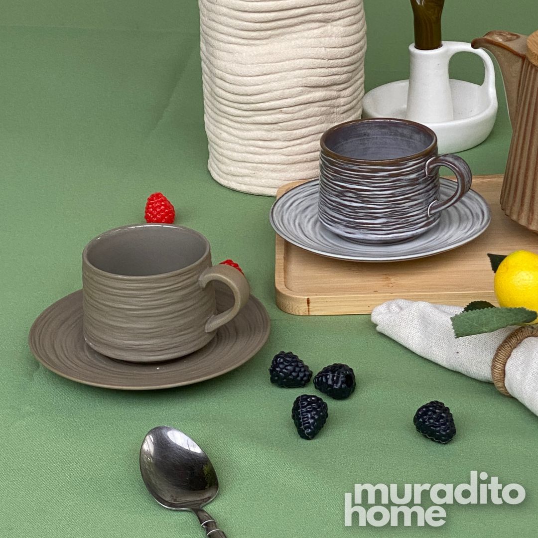 MURADITOHOME Lunava and Glazure Ceramic Cup and Saucer 250 ml