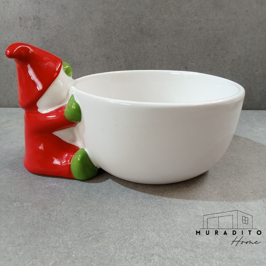 MURADITOHOME Holiday Christmas Bowl 8x6.5x3 inch