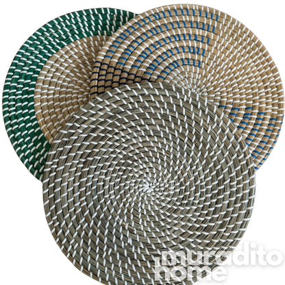 MURADITOHOME Diego, Darna & Carlo Seagrass Placemat 13 inches