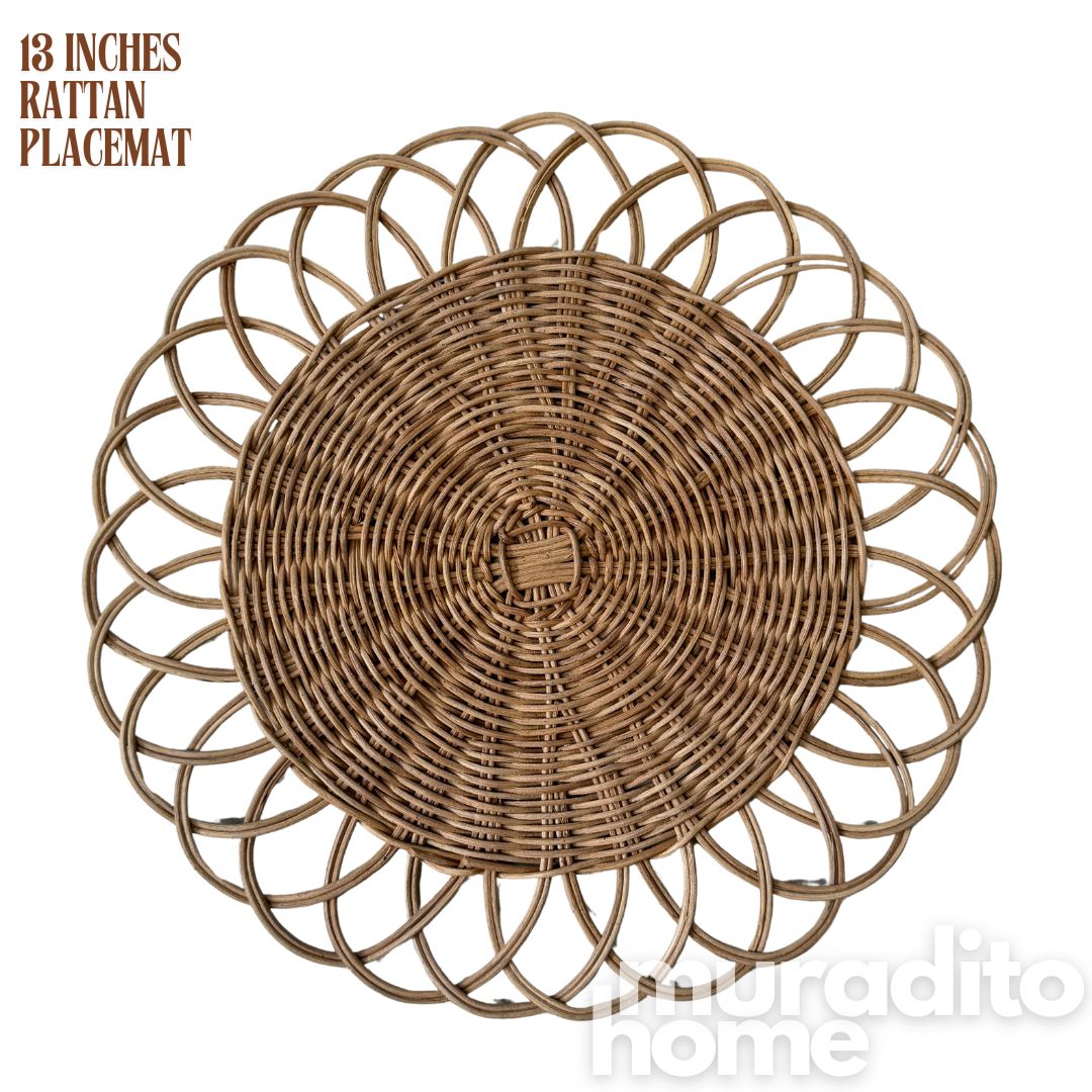 MURADITOHOME Local Rattan Placemats 13 inches Native