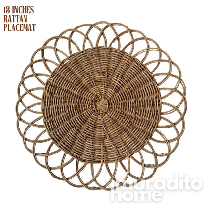 MURADITOHOME Local Rattan Placemats 13 inches Native