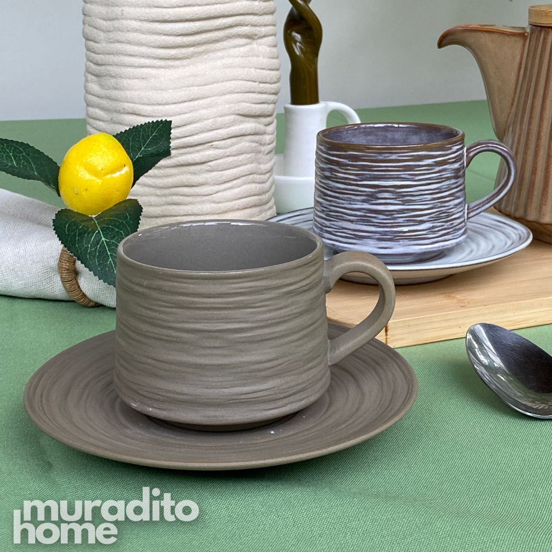 MURADITOHOME Lunava and Glazure Ceramic Cup and Saucer 250 ml