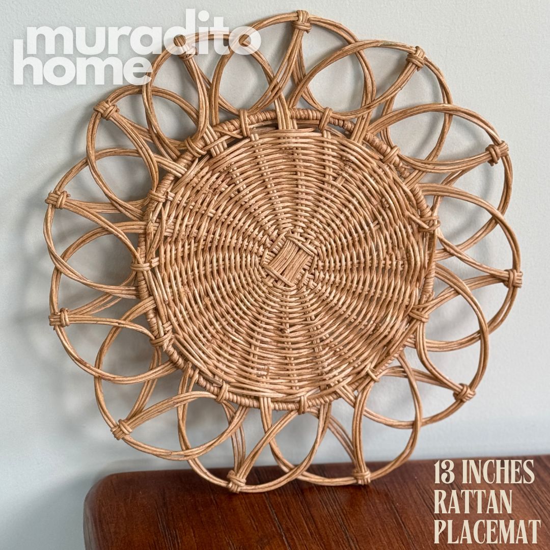 MURADITOHOME Local Rattan Placemats 13.5 inches Native