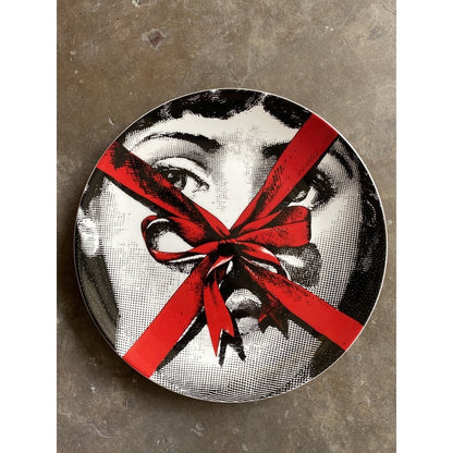 Fornasetti plates porcelain Plate salad plate 8" and 10" Black and white w/hook Batch 1