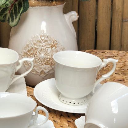 Ceramic White Teacup Collection