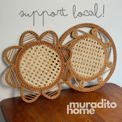 MURADITOHOME Mayumi & Mutya Local Rattan Placemats 13 inches Native