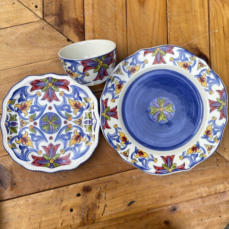 RESTOCKED!!!! Moroccan CERAMIC PLATE SET (11” & 8.5”) (10” & 8”) TABLEWARE PLATES Plato dinnerware