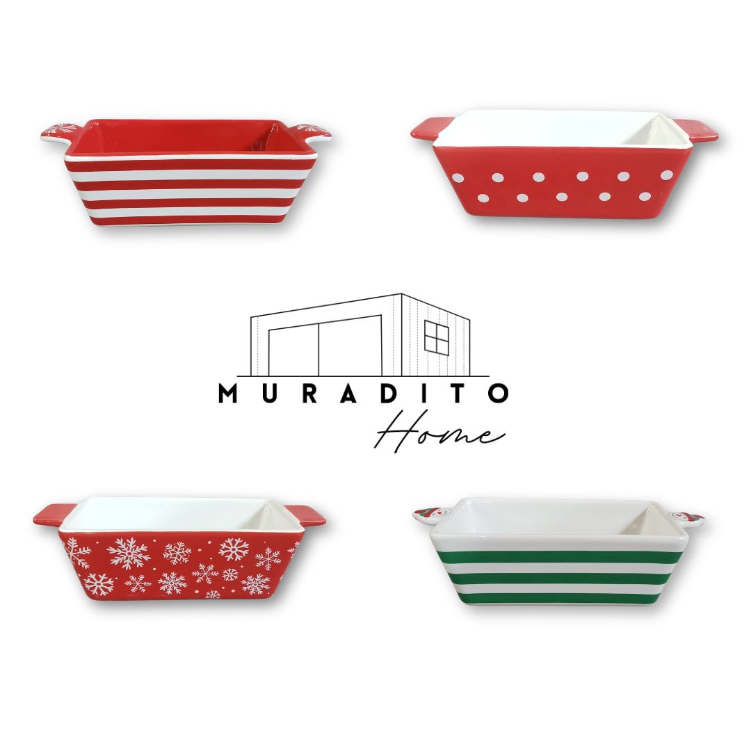 MURADITOHOME Christmas Serving Dish Bakeware 8x3.25x2.5 inch