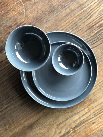 MURADITOHOME Grey Ceramic Dinner Plate, Salad Plate & Bowl Collection