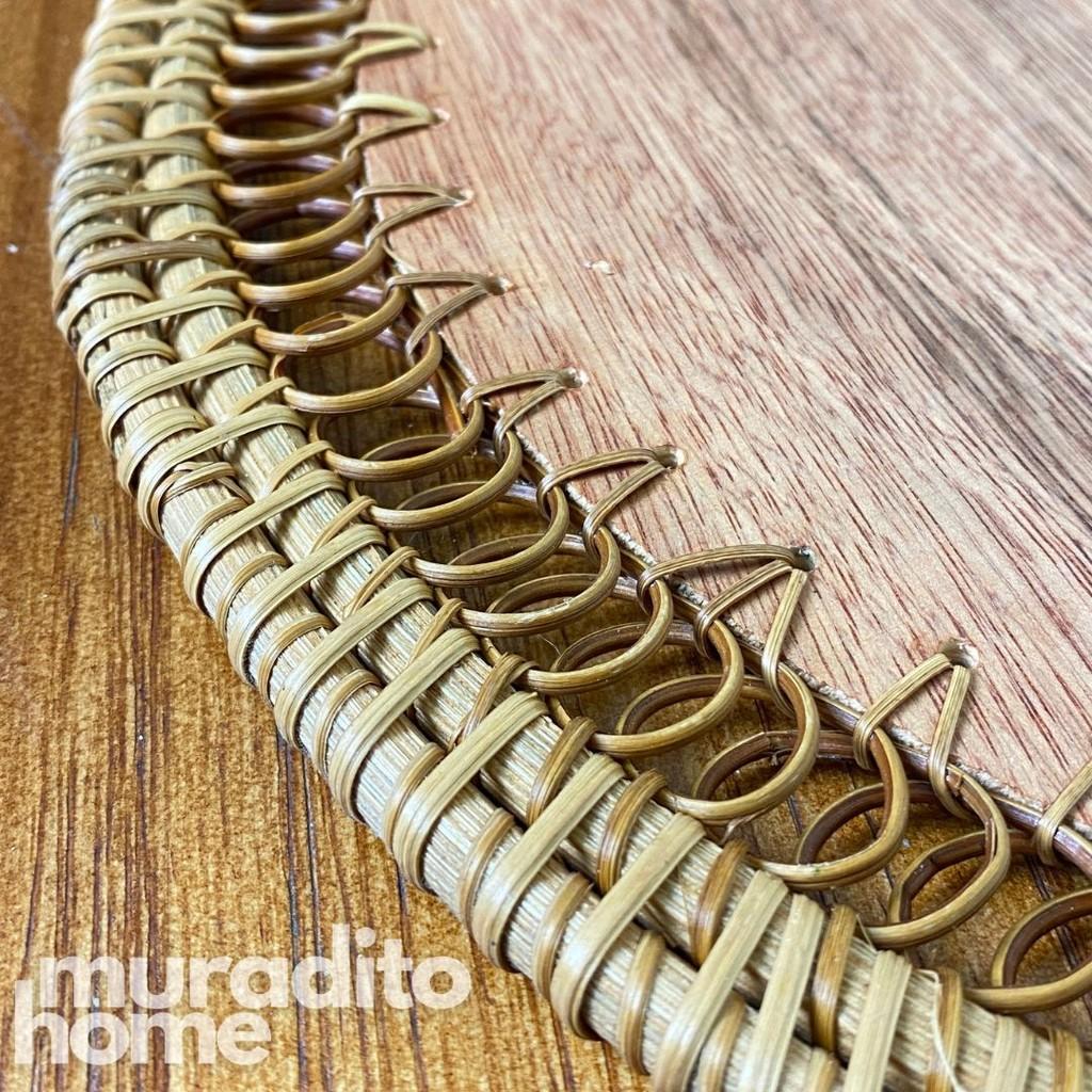 MURADITOHOME Luntian Rattan Placemat With Wood 13.5"