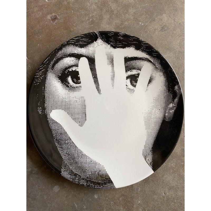 Fornasetti plates porcelain Plate salad plate 8" and 10" Black and white w/hook Batch 1