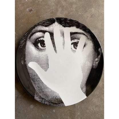 Fornasetti plates porcelain Plate salad plate 8" and 10" Black and white w/hook Batch 1