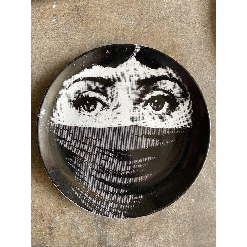 Fornasetti plates porcelain Plate salad plate 8" and 10" Black and white w/hook Batch 1