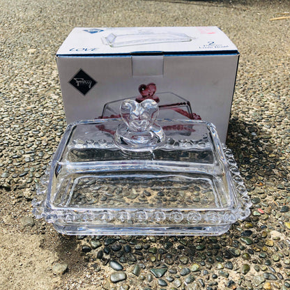 Glass Butter Tray with Box 6.5x4x4 inch