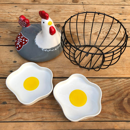 Hen Egg Container & Egg Shape Dessert Plate Collection