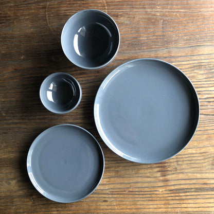 MURADITOHOME Grey Ceramic Dinner Plate, Salad Plate & Bowl Collection