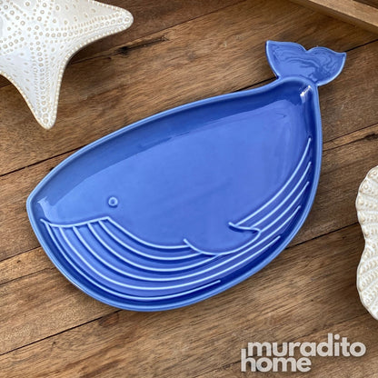 MURADITOHOME Whale Ceramic Plate and Dipping Sauce Collection
