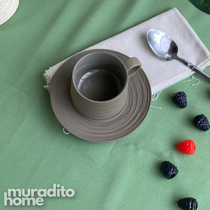 MURADITOHOME Lunava and Glazure Ceramic Cup and Saucer 250 ml