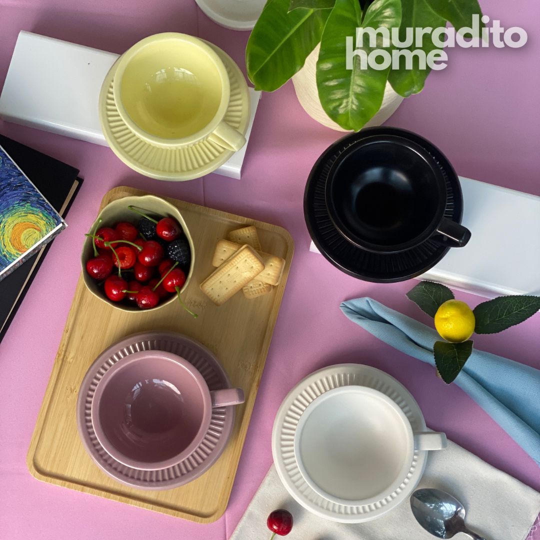 MURADITOHOME Firao and Velura Ceramic Cup and Saucer 290 ml