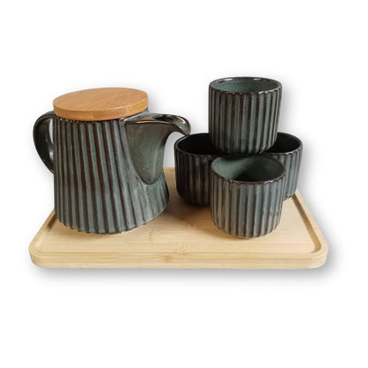 MURADITOHOME Moriko Teapot Set 800ml and 4 Cups 200 ml