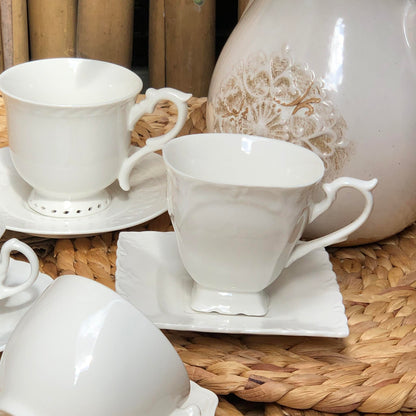 Ceramic White Teacup Collection