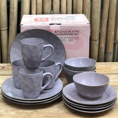 Louis 16pcs Set Stoneware(4pcs Dinner10.5inch,4pcs 8inch,4 pcs Bowl 5.75x3inch and 4pcs Mug460 ml)