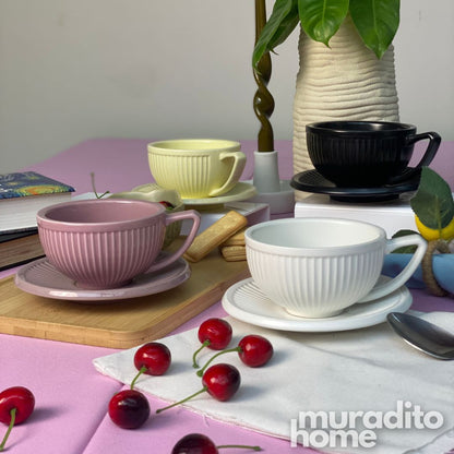 MURADITOHOME Firao and Velura Ceramic Cup and Saucer 290 ml