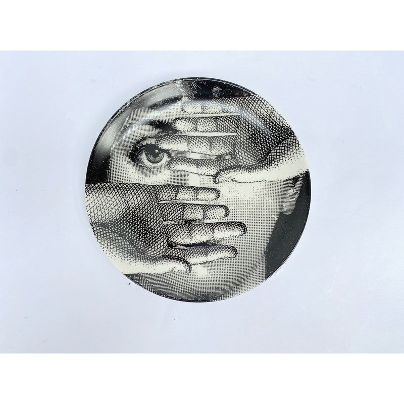 Fornasetti plates porcelain Plate salad plate 8" and 10" Black and white w/hook Batch 1
