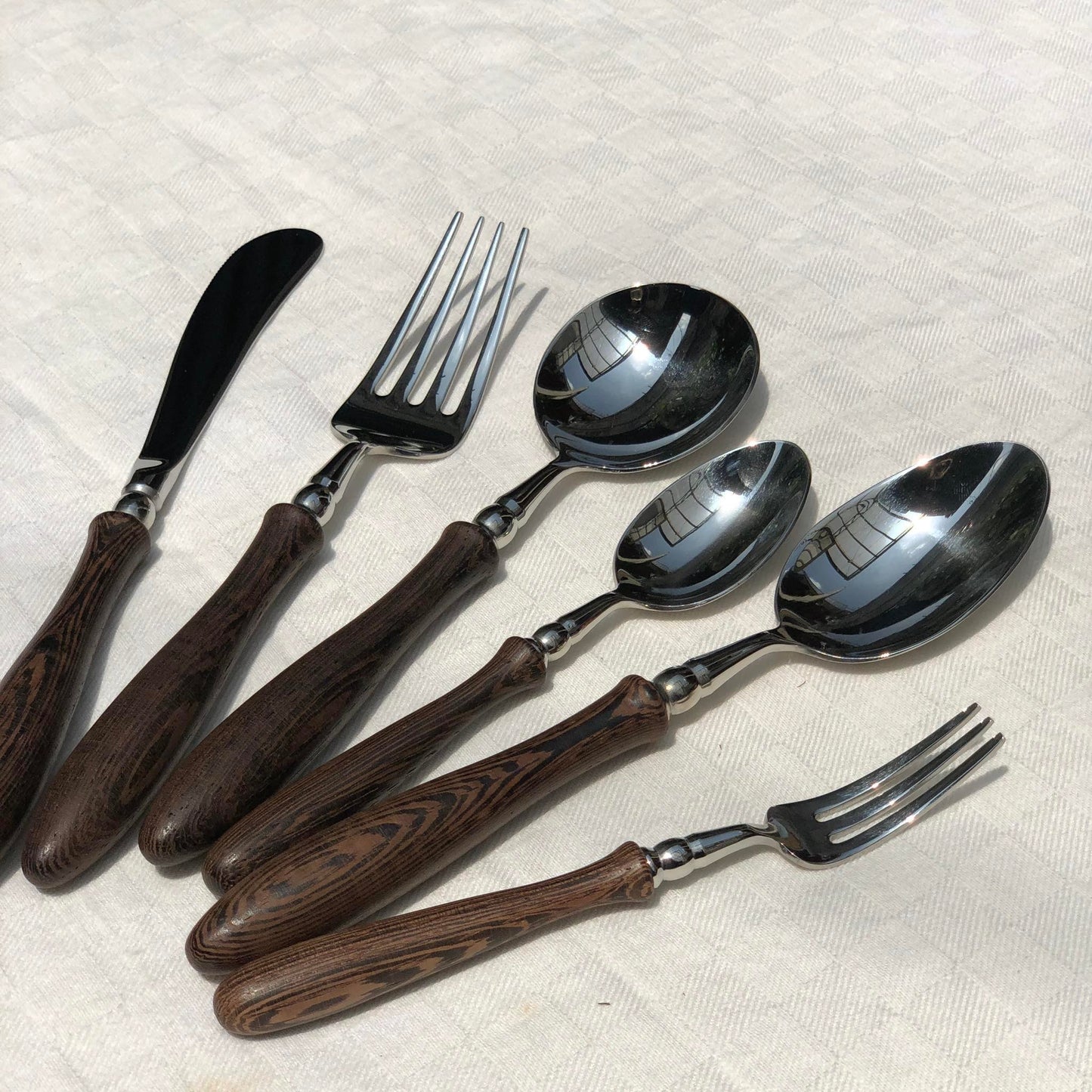 Davis 6 pcs Stainless Wooden Handle Cutlery Set