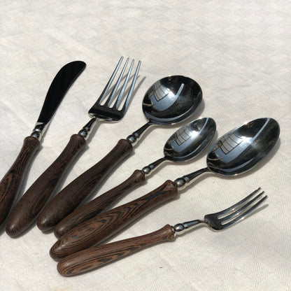 Davis 6 pcs Stainless Wooden Handle Cutlery Set