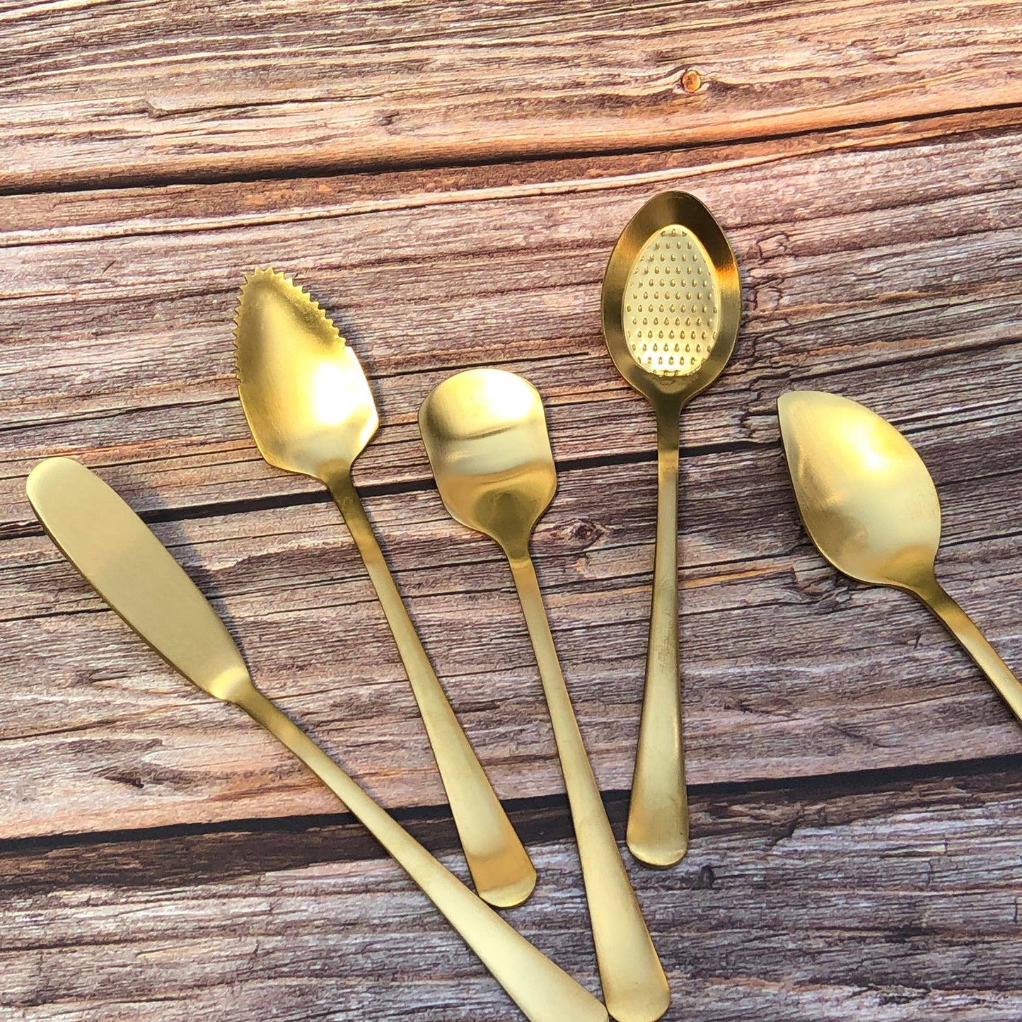 Keanu 5pcs Gold Spoon Stainless Cutlery Set