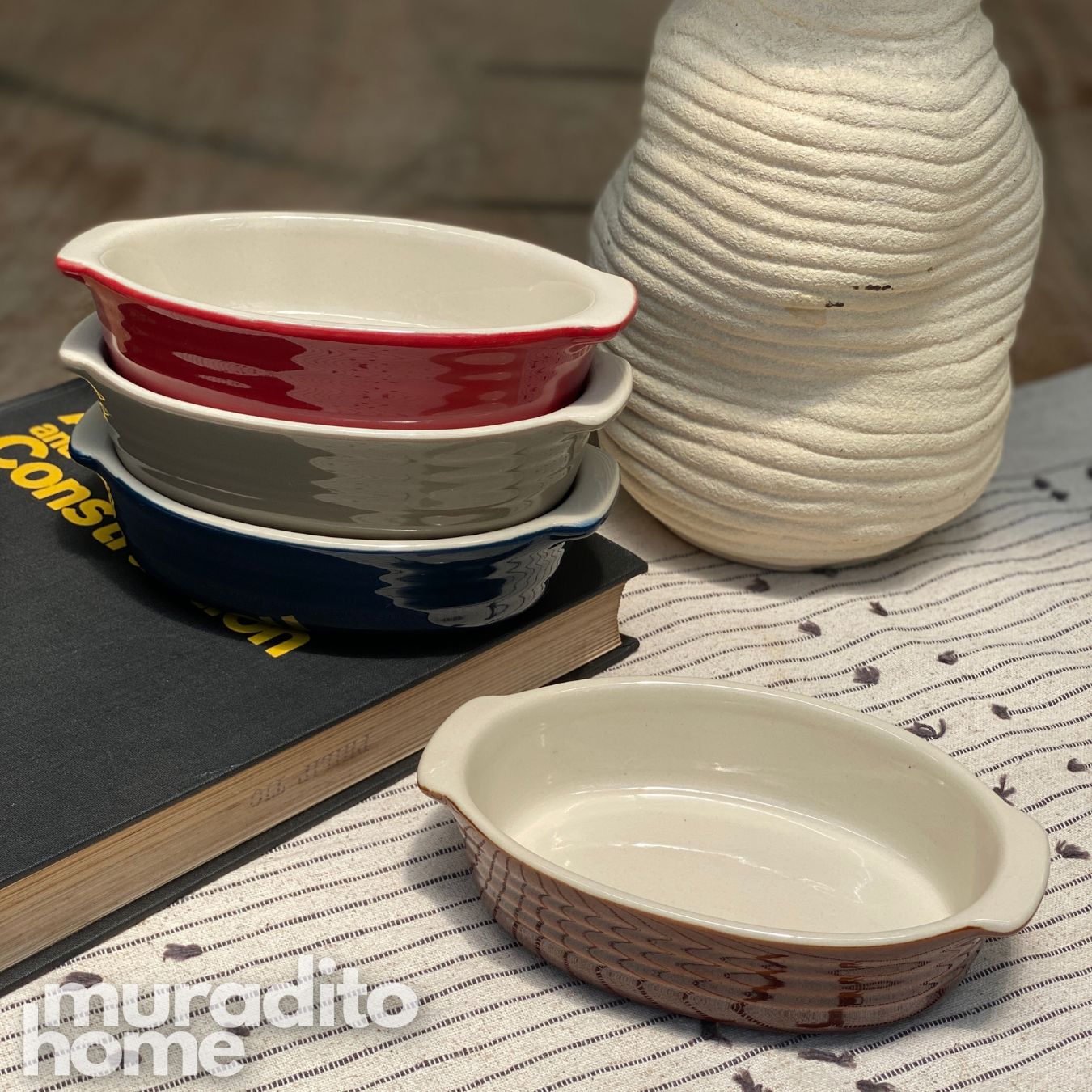 MURADITOHOME Kasure Ceramic Oval Baking Dish Collection