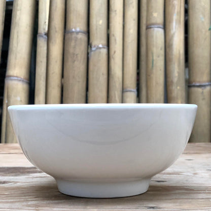 Round Plain White Ceramic Dinnerware Collection