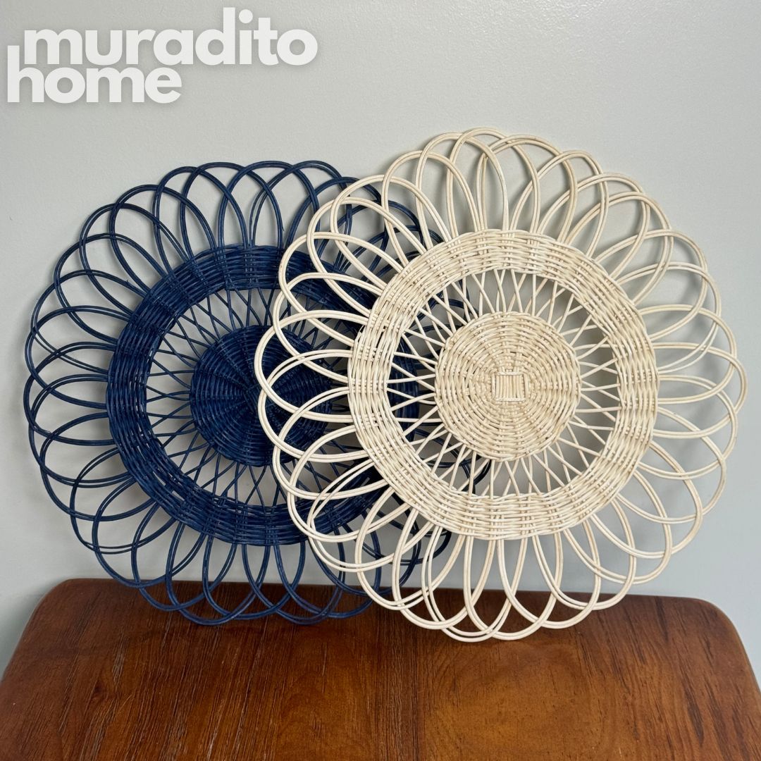 MURADITOHOME Madalena & Ethan Local Rattan Placemats 16 inches Native