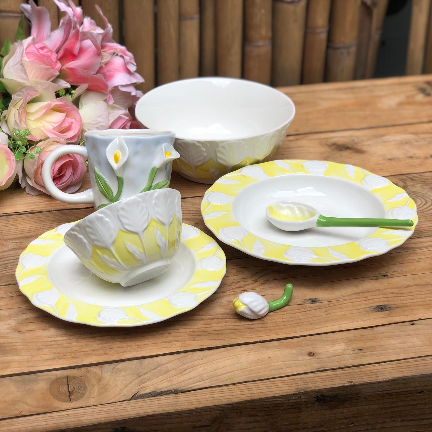 Maria Yellow Ceramic Dinnerware Collection
