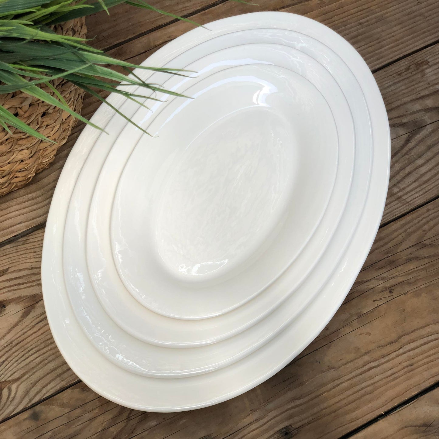 Oval Porcelain Serving Plate Collection