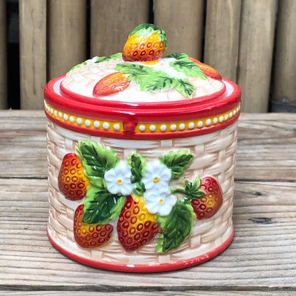 Fruit Ceramic Cannister Colorful 4x4.5 inch