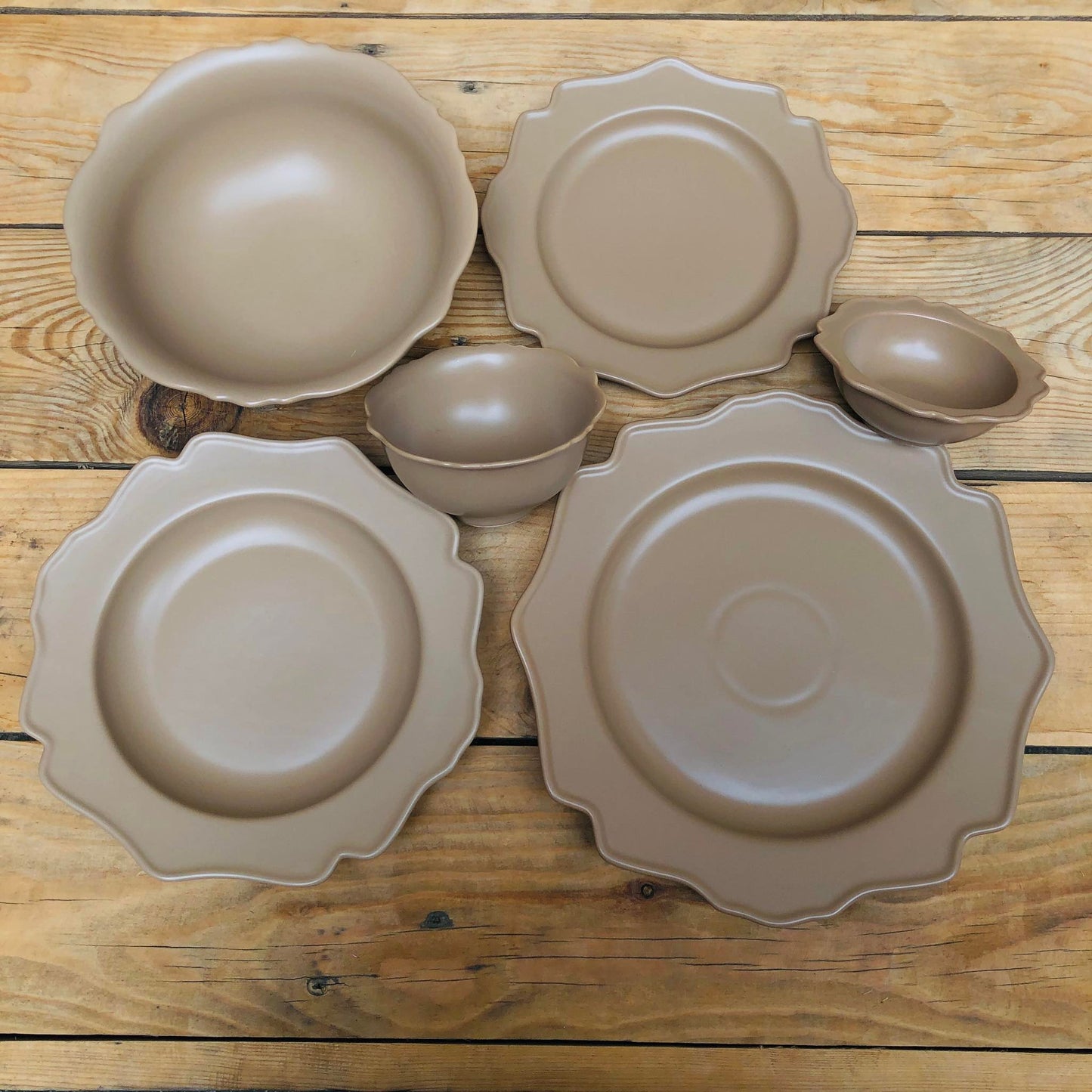 Veronica Brown Ceramic Dinnerware Plate